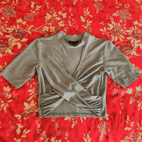 Softest Topshop Twist-Front Choker-Neck Top XS - Picture 7 of 16